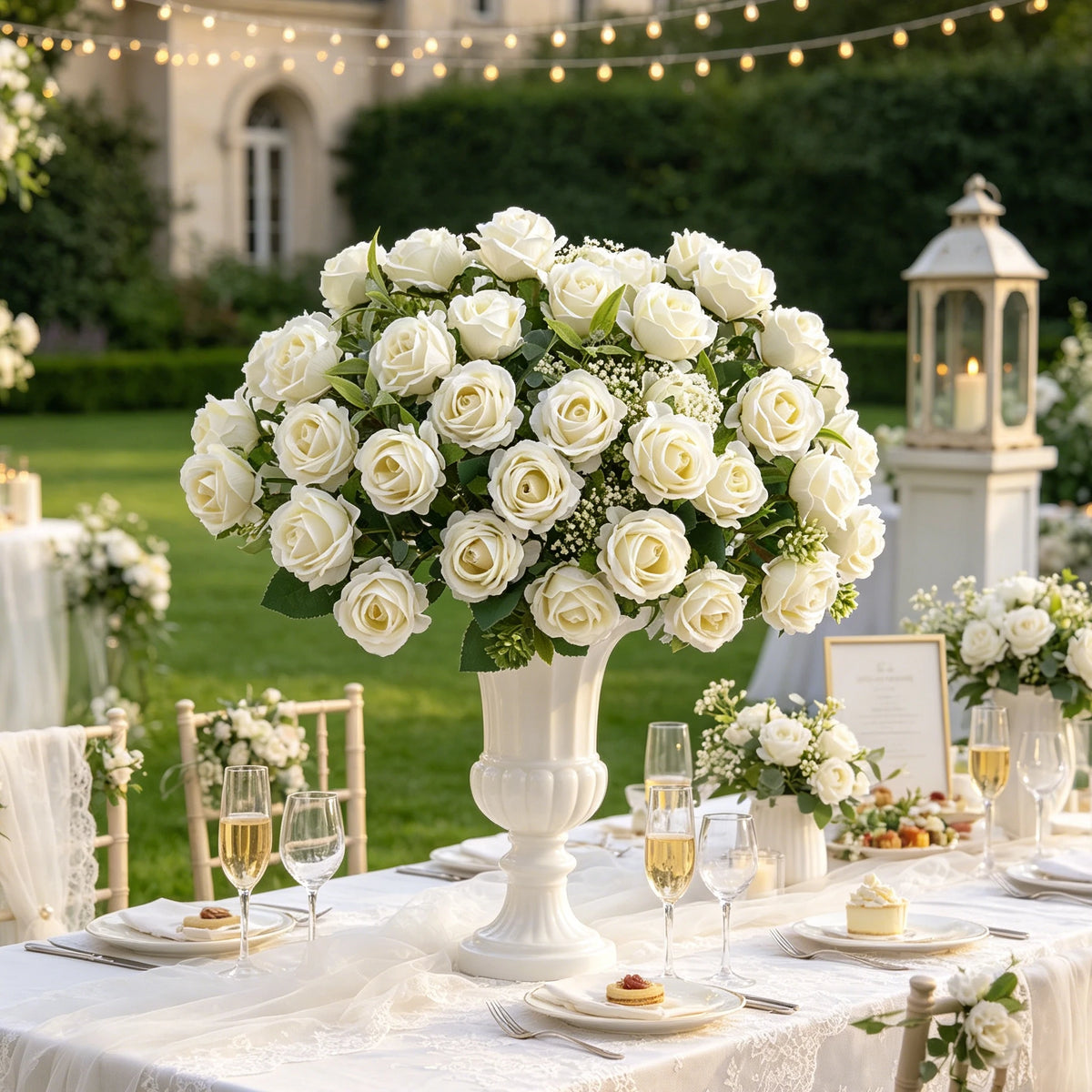 Silk Rose Artificial Flowers Bouquet – Wedding & Home Decor Artificial Silk Flowers Axl