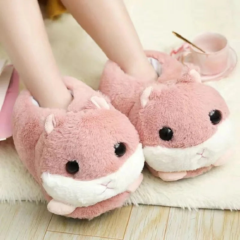 Cute Animal Fluffy Slippers – Women's Winter Cartoon Fur Slides Novelty Fur Slippers Axl