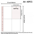 40-Pack A4 Photo Sleeves – 320 Pockets for A4 Ring Binders Binder Photo Sleeves Axl Clear-40pcs