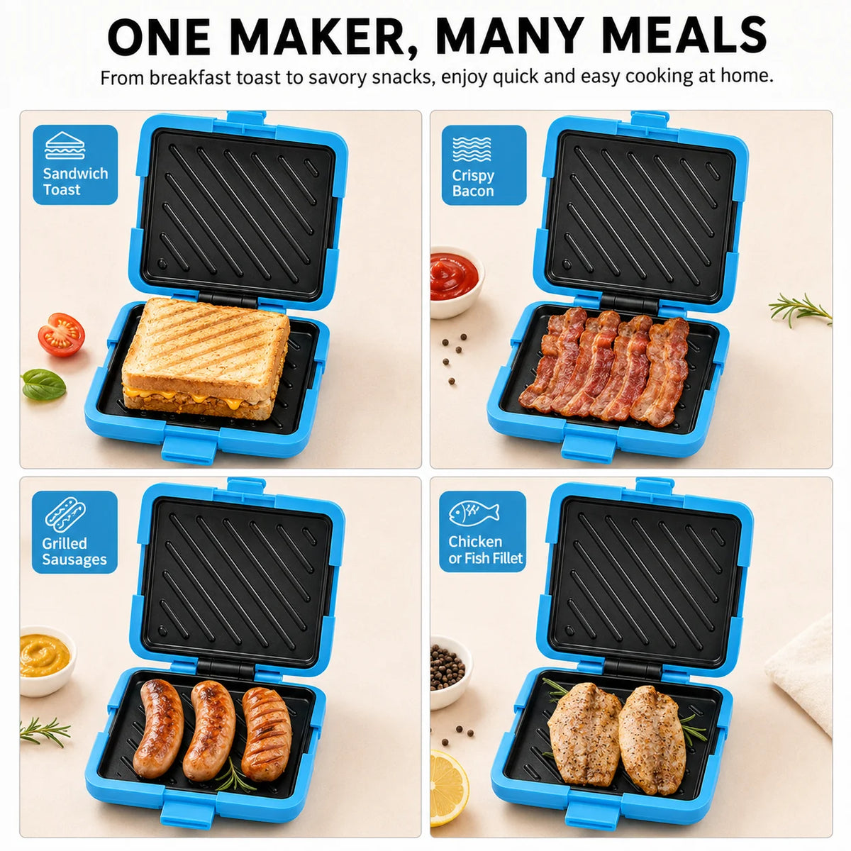 Silicone Microwave Grill Pan – Non-Stick Sandwich Maker | PGY Microwave Grill Pan Axl