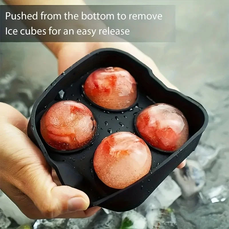 KEMORELA Silicone Ball Ice Mold – Easy-Release Whiskey Ice Tray Ice Ball Mold Axl