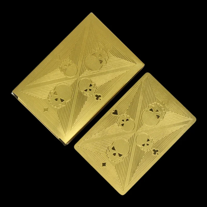 Gold Foil Skull PVC Playing Cards – Waterproof Poker Deck Playing Cards Deck Axl