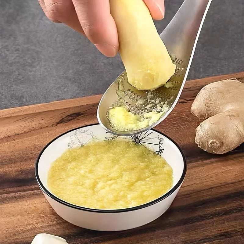 Stainless Steel Garlic Ginger Grater Grinder Spoon | Kitchen Tool Kitchen Grater Spoon Axl