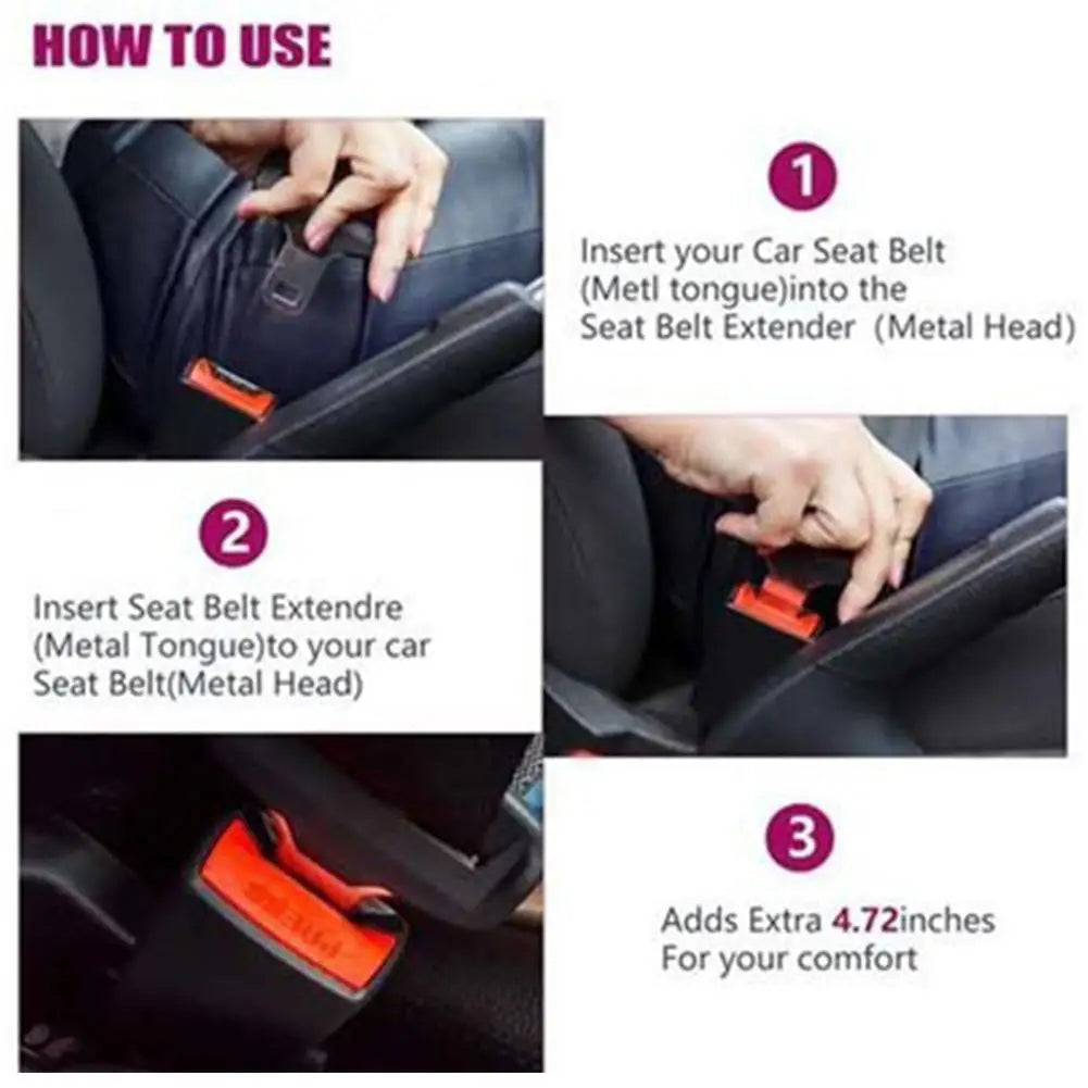 Car Seat Belt Buckle Extender – Universal ABS & Metal Clip Seat Belt Extender Axl