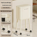 High-Leg Press-to-Open Trash Can – Large Oval Kitchen Bin Kitchen Trash Can Axl White
