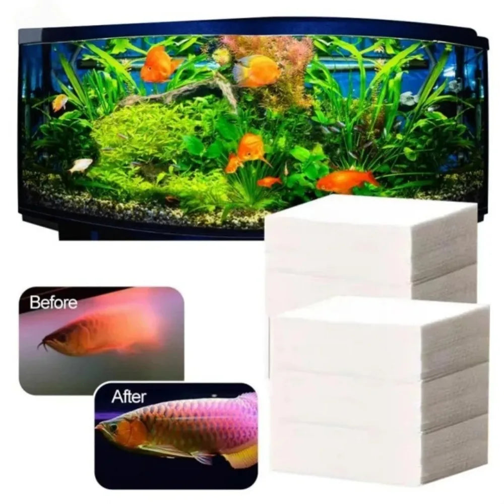 50-Pack Aquarium Filter Paper – Non-Woven Water Purification Pads Aquarium Filter Media Axl
