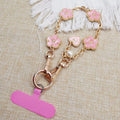 Flower Phone Strap Pendant – Metal Chain Cell Phone Lanyard Phone Strap Pendant Axl Pink