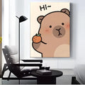 Capybara Canvas Wall Art – HD Print Poster | Home Decor Canvas Wall Art Axl Black1 50X70cmFrameless