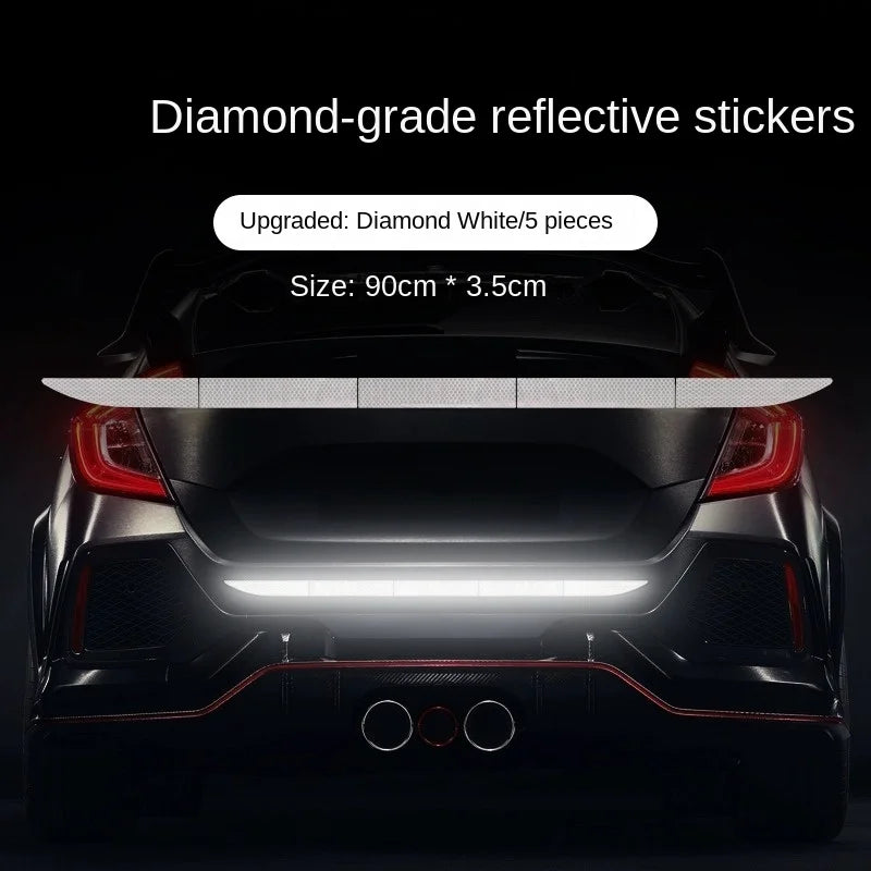 Reflective Warning Safety Tape Sticker for Car Trunk Reflective Safety Sticker Axl white