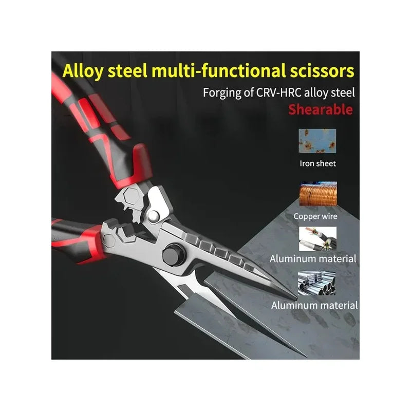 Multifunctional Electrician Scissors – Wire Cutter & Crimper Multifunctional Hand Tool Axl