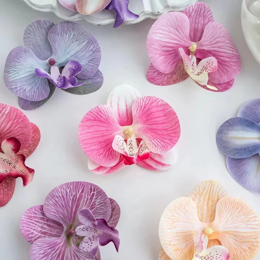 Artificial Butterfly Orchid Flowers – 5 or 15 Pcs Hair Clips Artificial Flowers Axl