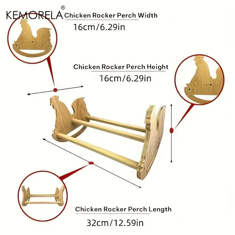 Rustic Wooden Chicken Perch Swing – Bird Jungle Gym Play Structure Bird Perch Toy Axl
