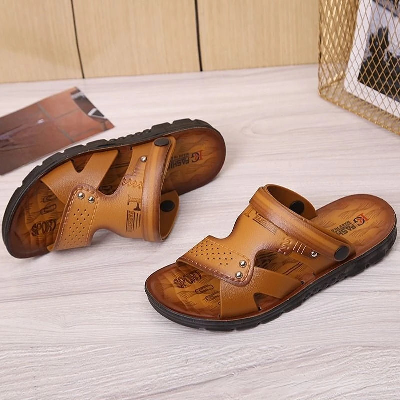 Men's Open Toe Beach Sandals – Non-Slip Buckle Strap Men's Beach Sandals Axl