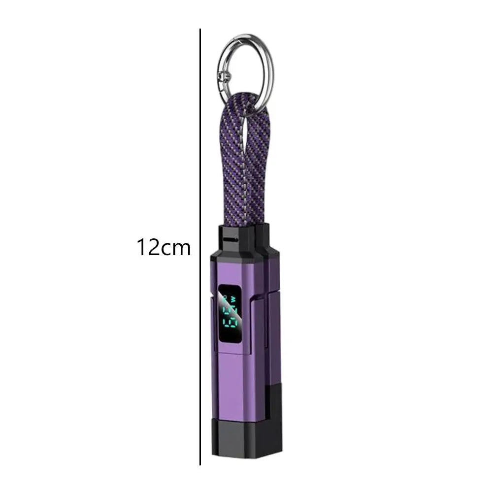 4-in-1 Keychain Charging Cable 65W | USB-C iPhone & Android Keychain Charging Cable Axl
