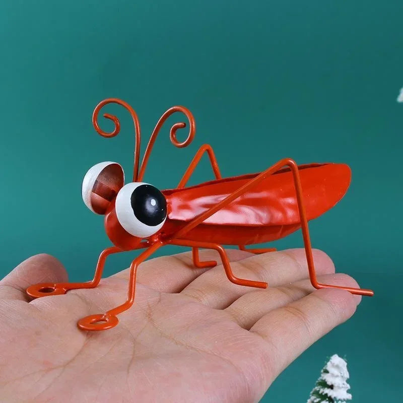 Colorful Metal Grasshopper Garden Sculpture & Outdoor Wall Art Garden Sculpture Axl