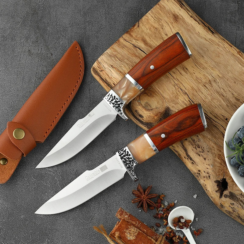 4" Meat Cleaver Boning Knife – Colored Wood Handle Fixed Blade Fixed Blade Knife Axl