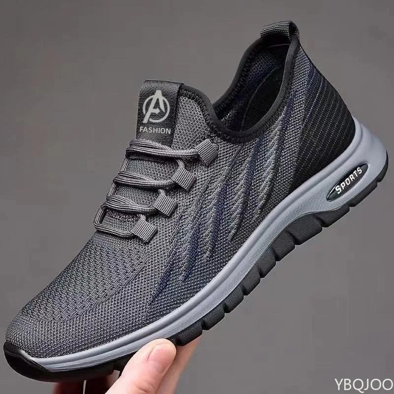 YBQJOO Men's Breathable Mesh Sneakers – Lightweight Loafers Men's Casual Sneakers Axl GRAY 38