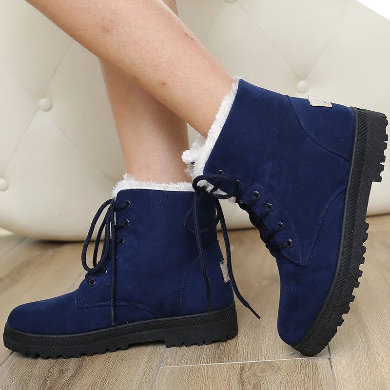 Women's Fur-Lined Ankle Boots – Winter Snow Boots with Heel Women's Ankle Boots Axl