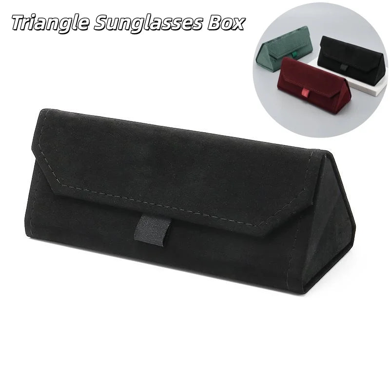 Portable Triangle Folding Glasses Case – Velvet Sunglasses Box Eyeglass Case Axl