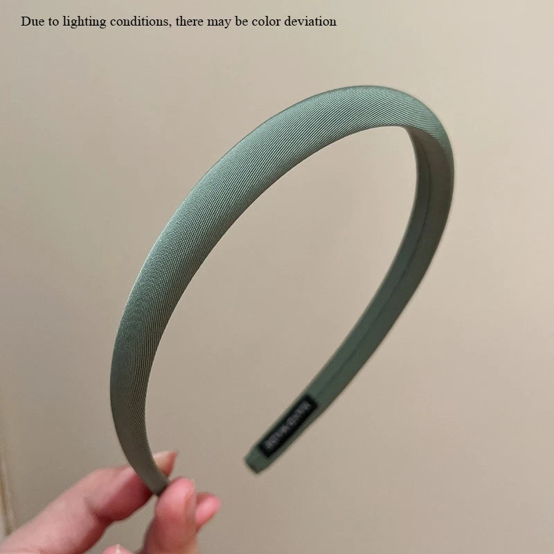 Korean Retro Headbands – Thin Solid Hair Hoops for Women Hair Headband Axl green-1pcs