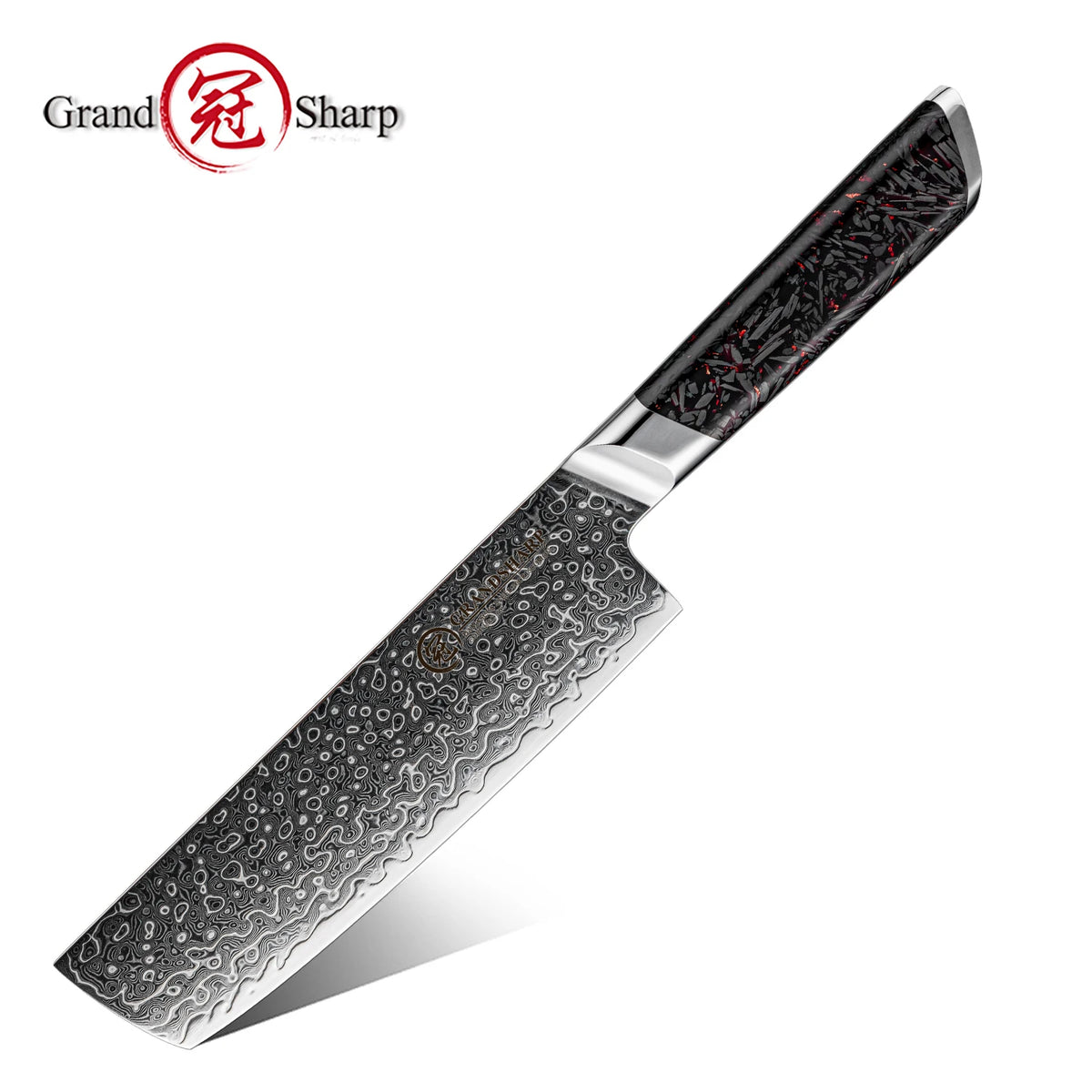 Grandsharp 7" Nakiri Knife – 129-Layer Damascus Steel Blade Damascus Nakiri Knife Axl
