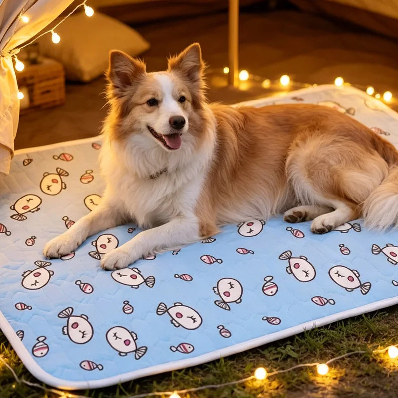 KEMORELA Cooling Pet Mat – Ice Silk Cat & Dog Summer Sleep Pad Pet Cooling Mat Axl XXL 90X70CM