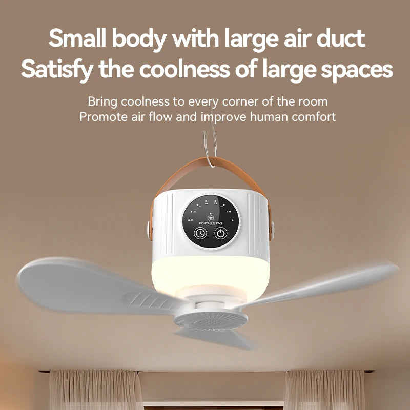 Rechargeable Portable Ceiling Fan 3600mAh – Remote & LED Light Rechargeable Ceiling Fan Axl