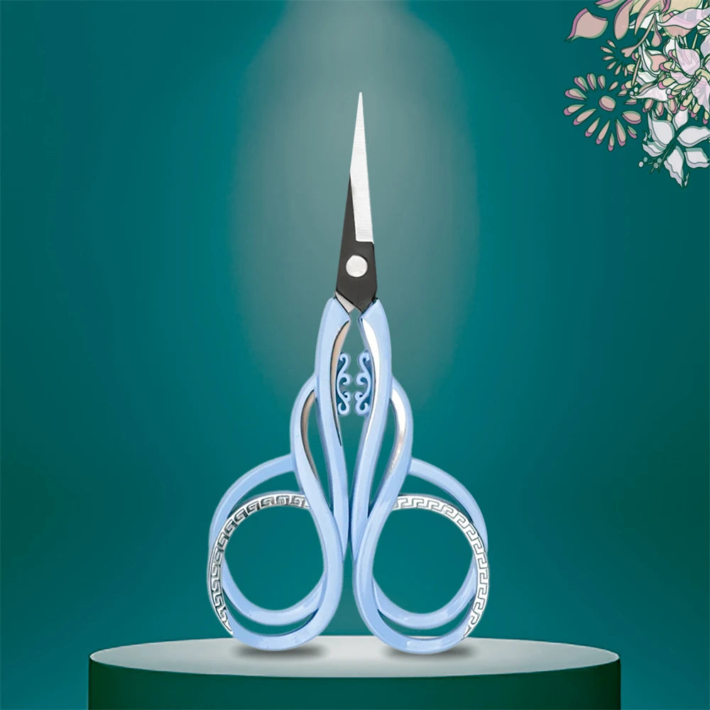 Vintage Stainless Steel Sewing Scissors – Embroidery & Fabric Sewing Scissors Axl Scissors-Blue