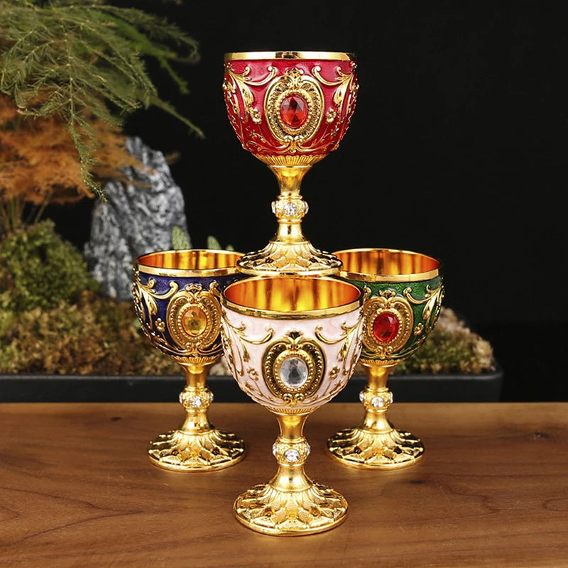 Embossed Metal Chalice Goblet – Vintage Wine & Bar Cup Metal Chalice Goblet Axl