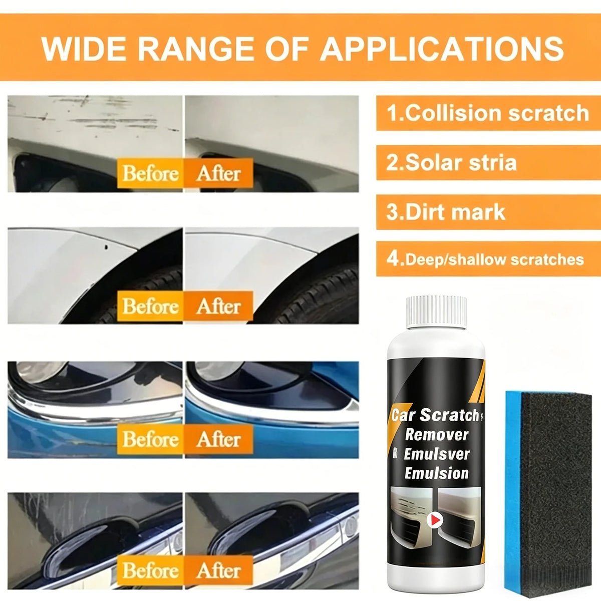 Car Scratch Remover & Swirl Remover Polishing Compound Wax Auto Scratch Remover Axl