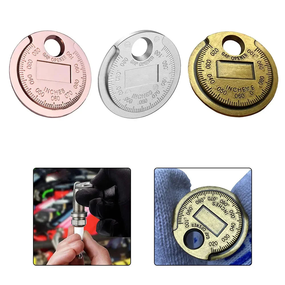 Coin-Type Spark Plug Gap Gauge Tool | 0.6–2.4mm / 0.02–0.10" Spark Plug Gap Gauge Axl
