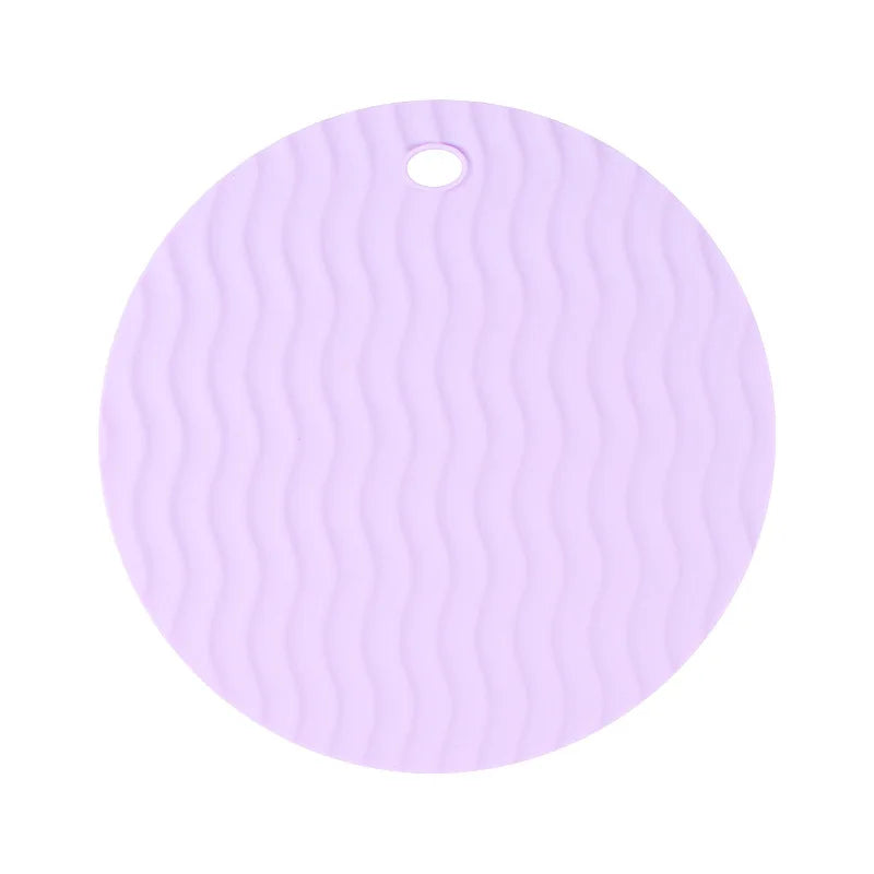 Silicone Trivet Heat Resistant Non-Slip Hot Pad Round Coaster Silicone Trivet Hot Pad Axl Light Purple L Round