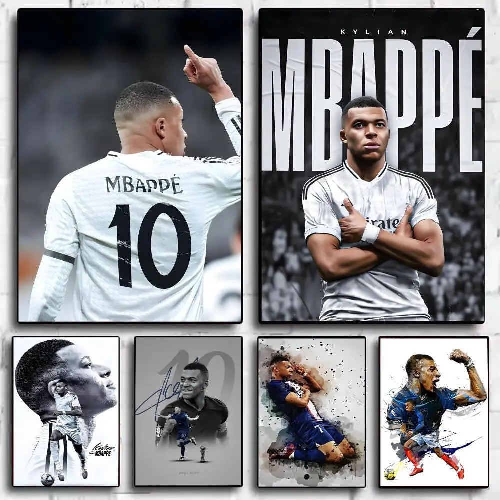 Mbappe Football Star Self-Adhesive Poster Wall Art Sticker Wall Art Poster Axl
