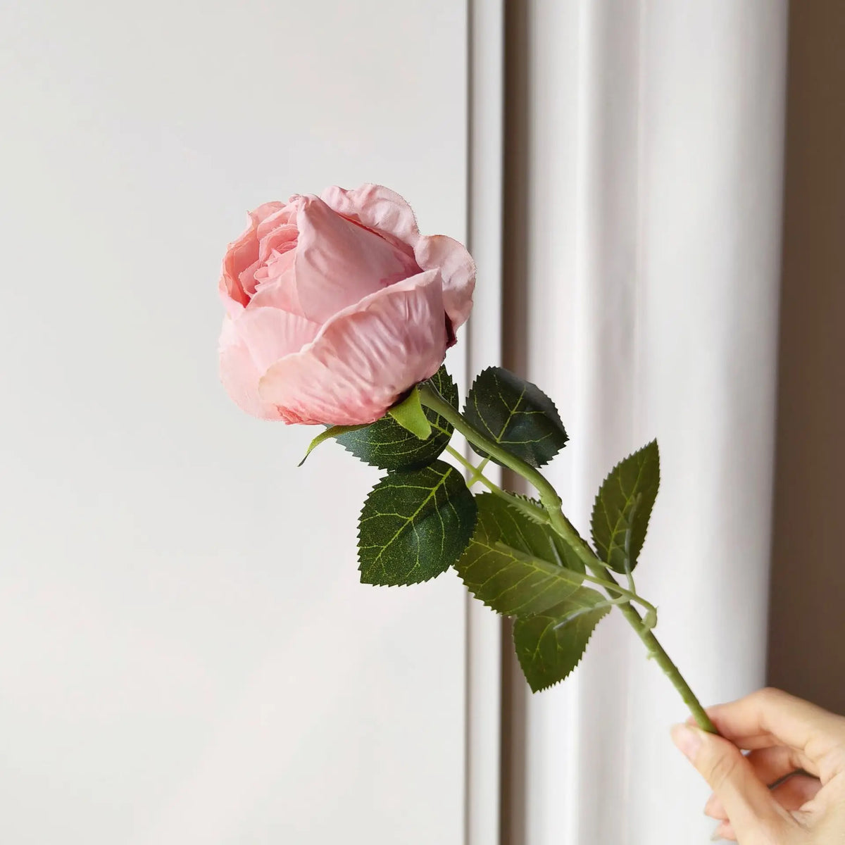 10-Pack Burnt Edge Artificial Silk Rose Stems 50cm | Faux Flowers Artificial Flower Stems Axl deep pink