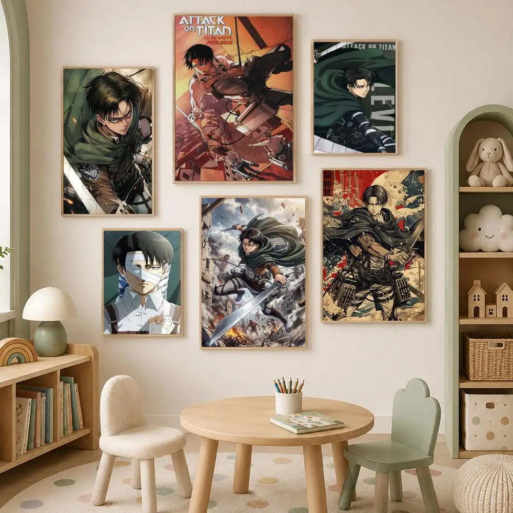 Levi Ackerman Anime Wall Poster – Self-Stick HD Waterproof Art Anime Wall Poster Axl
