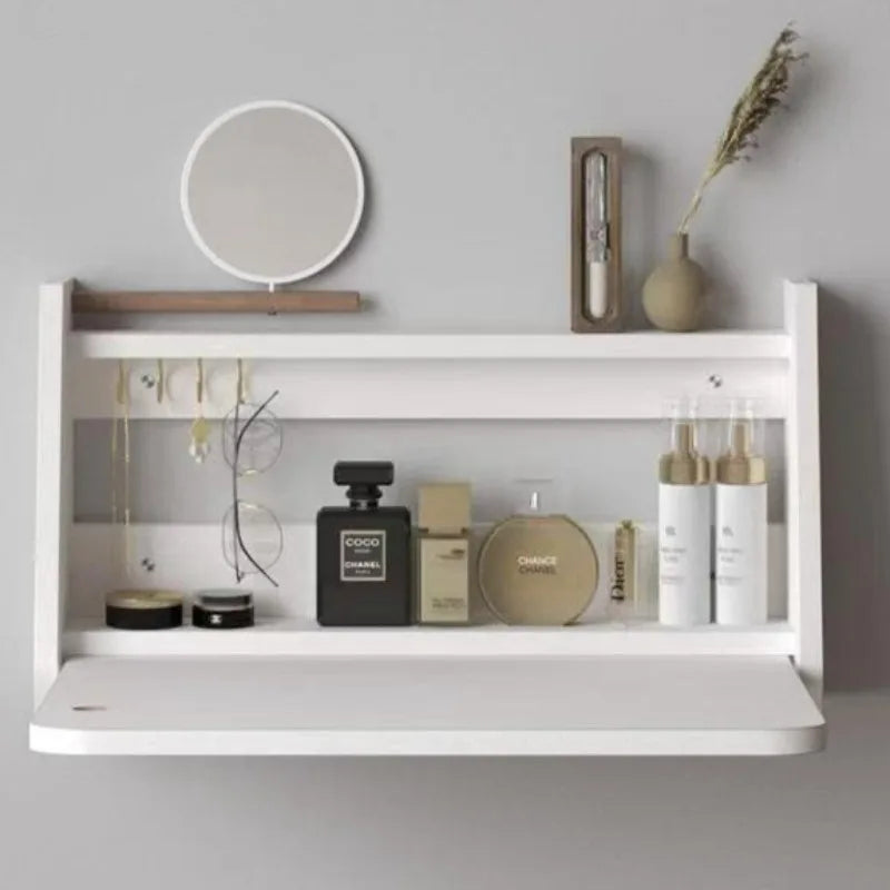 Wall-Mount Wooden Vanity Dressing Table with Mirror | Modern Vanity Dressing Table Axl 60CM-White