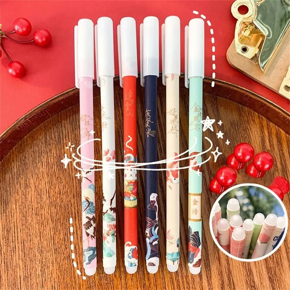 Kawaii Erasable Gel Pen 0.5mm Blue Ink – Cartoon Student Pen Erasable Gel Pen Axl ancient random 1pc
