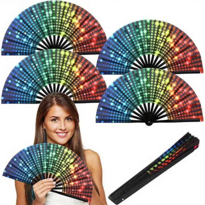 Rainbow Sequins Foldable Hand Fan – Pride Festival Drag Queen Foldable Hand Fan Axl