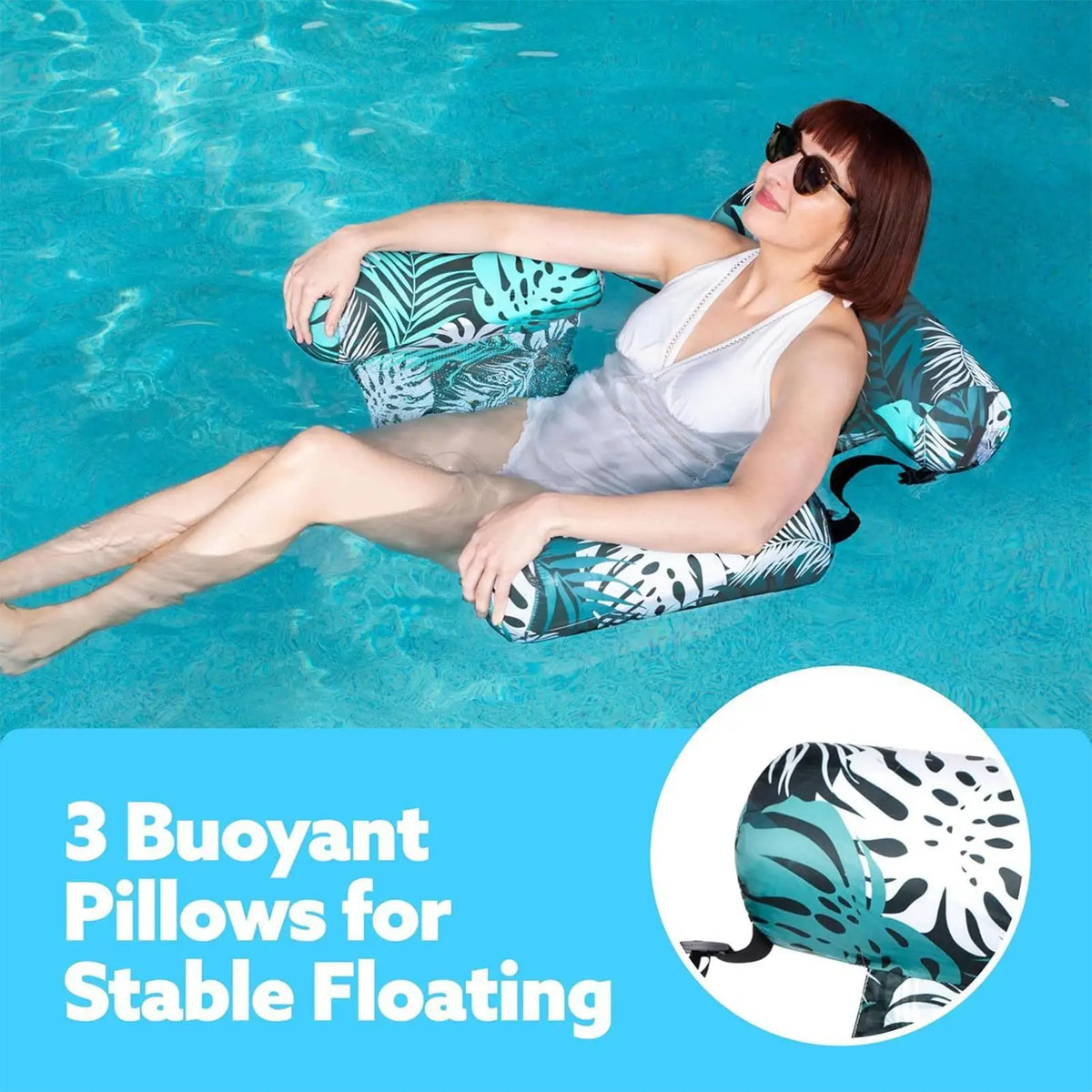 Inflatable Pool Float Chair for Beach, Lake & Pool Lounging Inflatable Pool Float Axl
