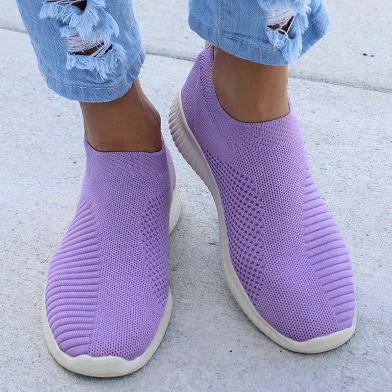 HAJINK Women's Slip-On Sneakers – Breathable Casual Sports Shoes Slip-On Sneakers Axl Purple 38