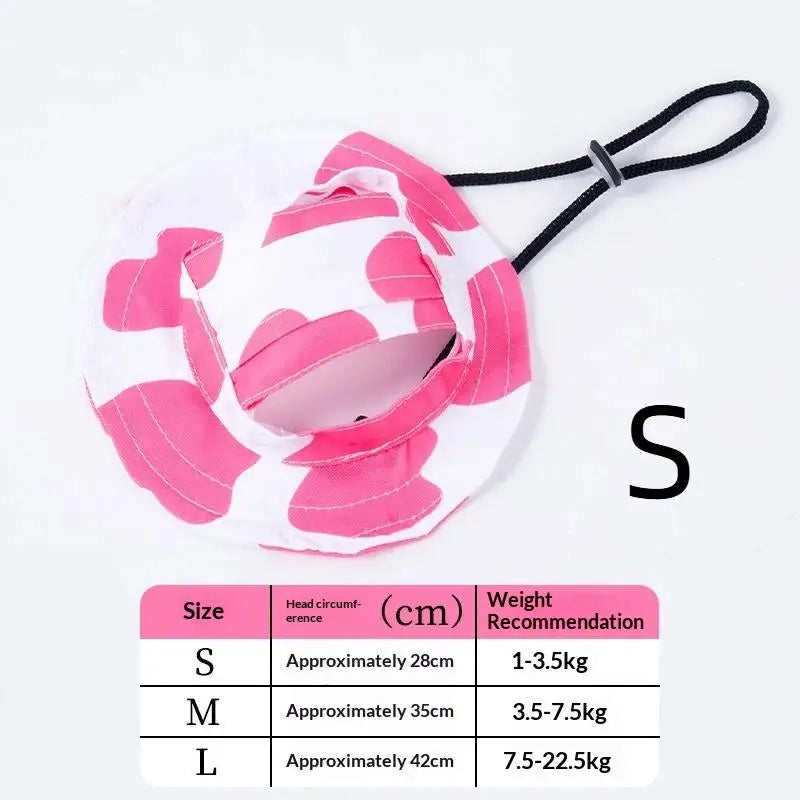 Pet Cowboy Hat with Ear Holes | Sun Hat for Cats & Small Dogs Pet Hat Accessory Axl Cow pink S