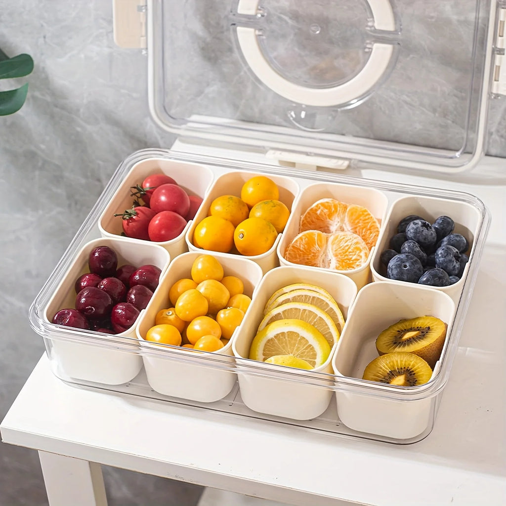 8-Grid Divided Serving Tray with Lids | Snack Storage Container Food Storage Container Axl