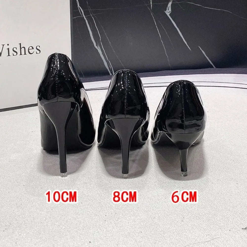 Women's Black Stiletto Pumps – Pointed Toe, 6/8/10cm Heel Stiletto Heel Pumps Axl