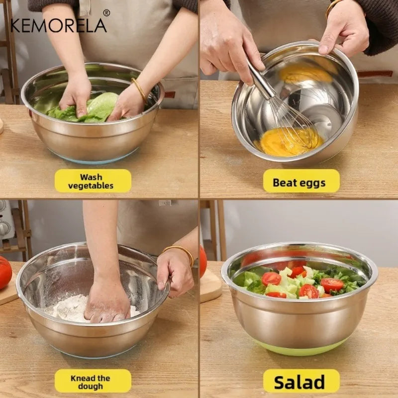 5-Piece Stainless Steel Mixing Bowls Set with Airtight Lids Mixing Bowl Set Axl
