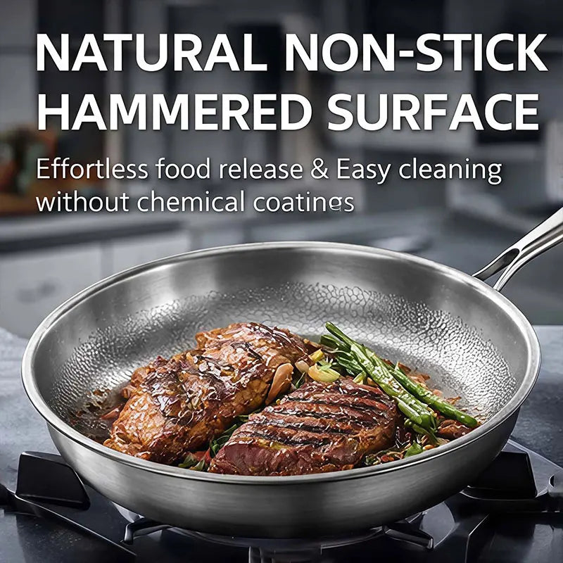 Tri-Ply Stainless Steel Frying Pan Set 10" 11" 12" Skillet Stainless Steel Skillet Axl