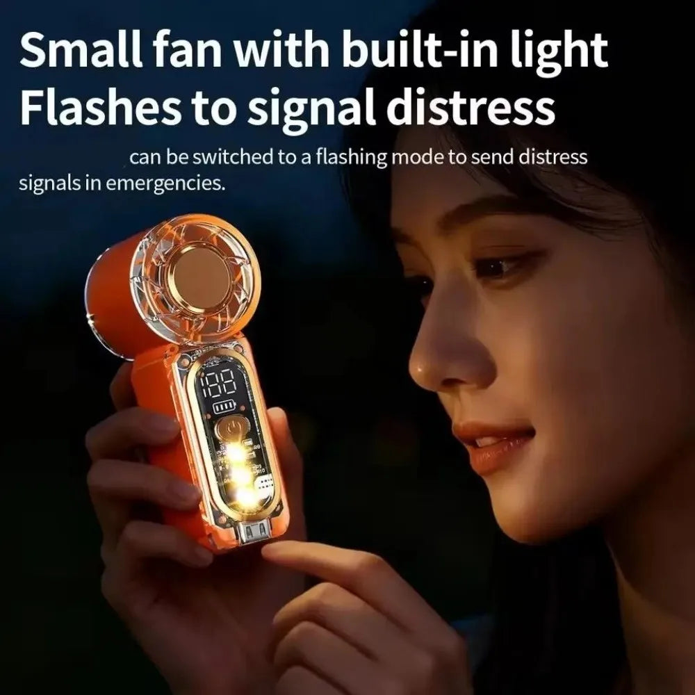 Mini Portable Handheld Fan – 100 Speeds, LED Display, USB-C Handheld Portable Fan Axl