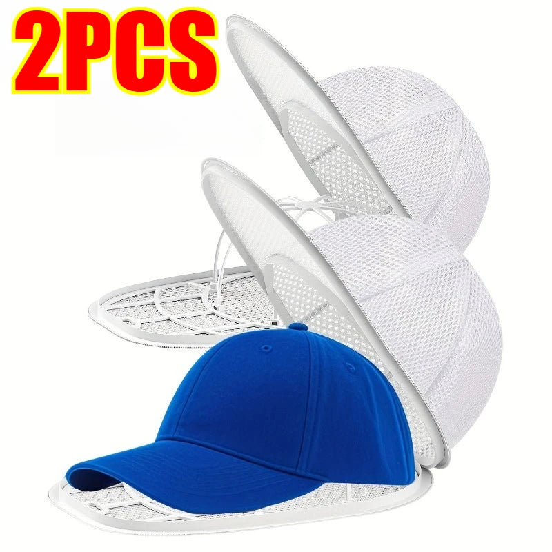 Hat Washing Bag – Anti-Deformation Mesh Baseball Cap Cleaner Cap Washing Bag Axl 2PCS-White