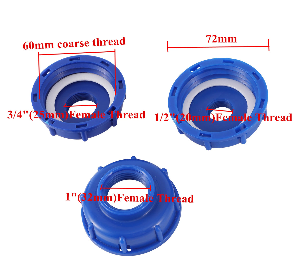 IBC Tank Adapter S60 – 1/2" 3/4" 1" Female Thread Fitting IBC Tank Fitting Axl