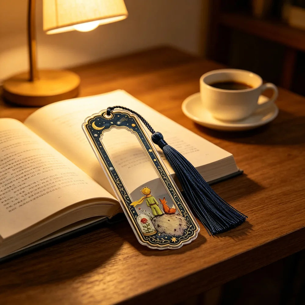 Little Prince Acrylic Tassel Bookmarks – 5pc Literary Gift Set Acrylic Bookmark Set Axl