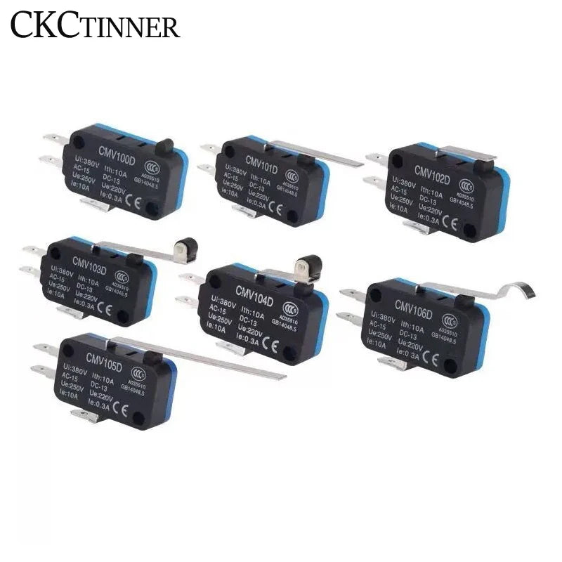 CNTD CMV Series Micro Limit Travel Switch 10A 16A NO NC Self-Reset Micro Limit Switch Axl